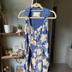 Anthropologie Denim Floral Dress
